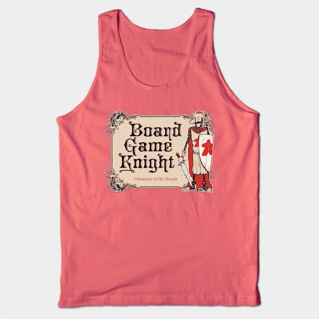 Board Game Knight Plaque Shirt Tank Top by east coast meeple